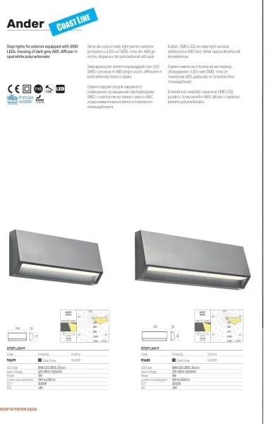 Redo 90680 - Lampă de orientare exterioară ANDER LED/4W/230V 3000K IP65 antracit