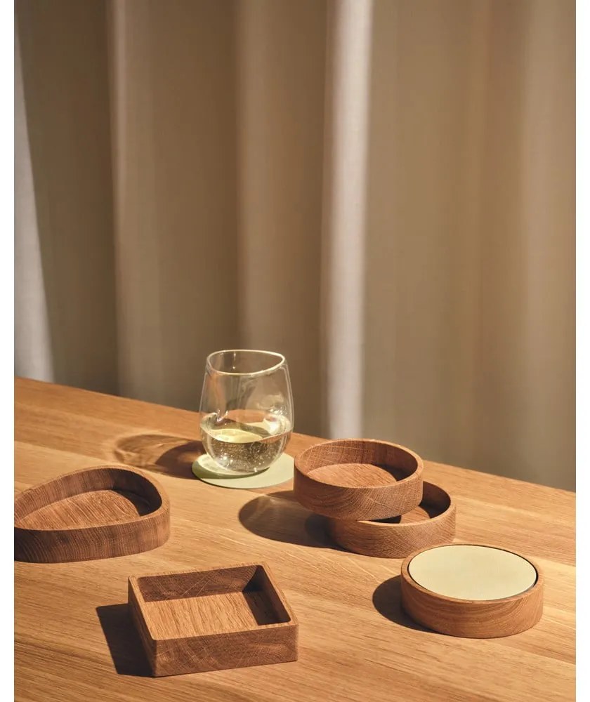 Cutie de depozitare în culoare naturală din lemn, decorativă 11x11x3 cm Square S – LIND DNA