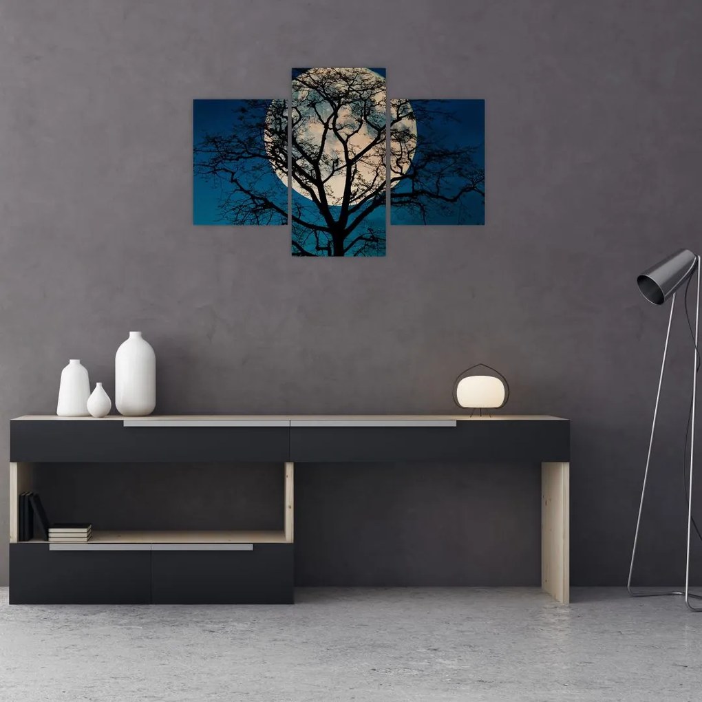 Tablou copacului cu lună plină (90x60 cm)