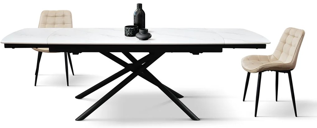 Masa ceramica extensibila Sahara Statuario 140 cm /90 cm /75 cm