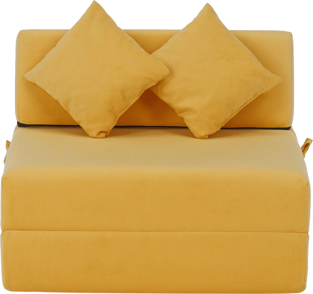 Saltea pliabilă/fotoliu extensibil, 2 in 1, galben, PELOS