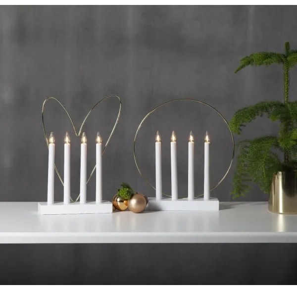 Sfeșnic de Crăciun GLOSSY HEART 4xE10/3W/230V Eglo 410978