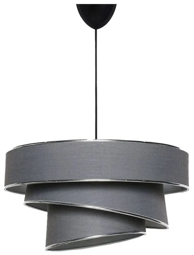Lustră gri antracit/argintie cu abajur textil ø 40 cm Couper – Opviq lights