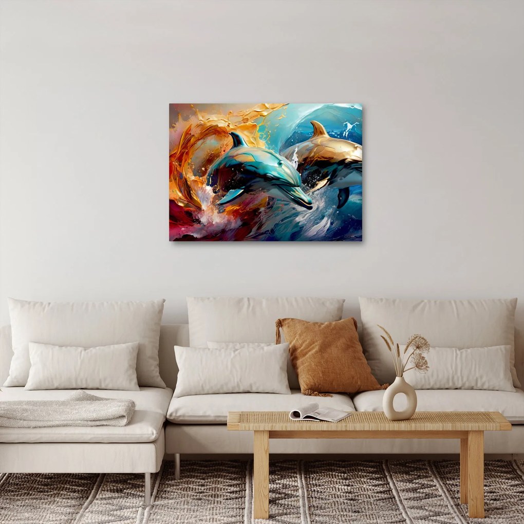 Tablou - Pictură de delfin (70x50 cm)