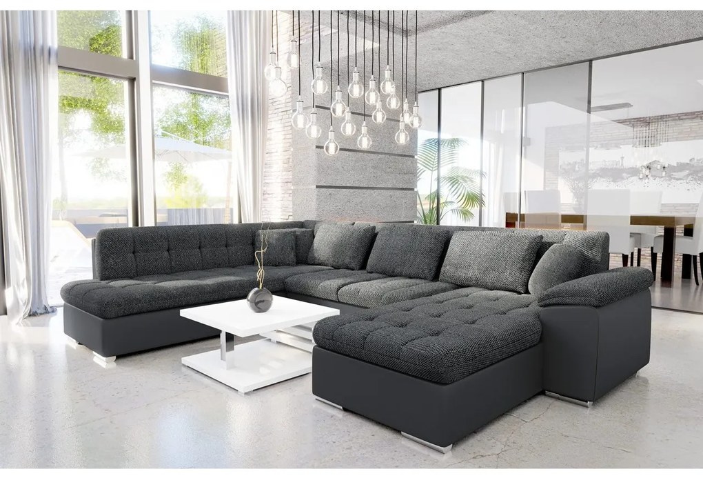 Colțar în formă de U Talina cu funcție de dormit (D) (piele ecologică Soft 020 + Majorka 03). 1058581