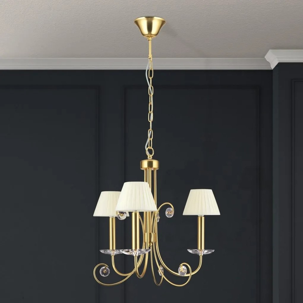 Candelabru stil clasic cu cristal K9 ARIANE 3L auriu