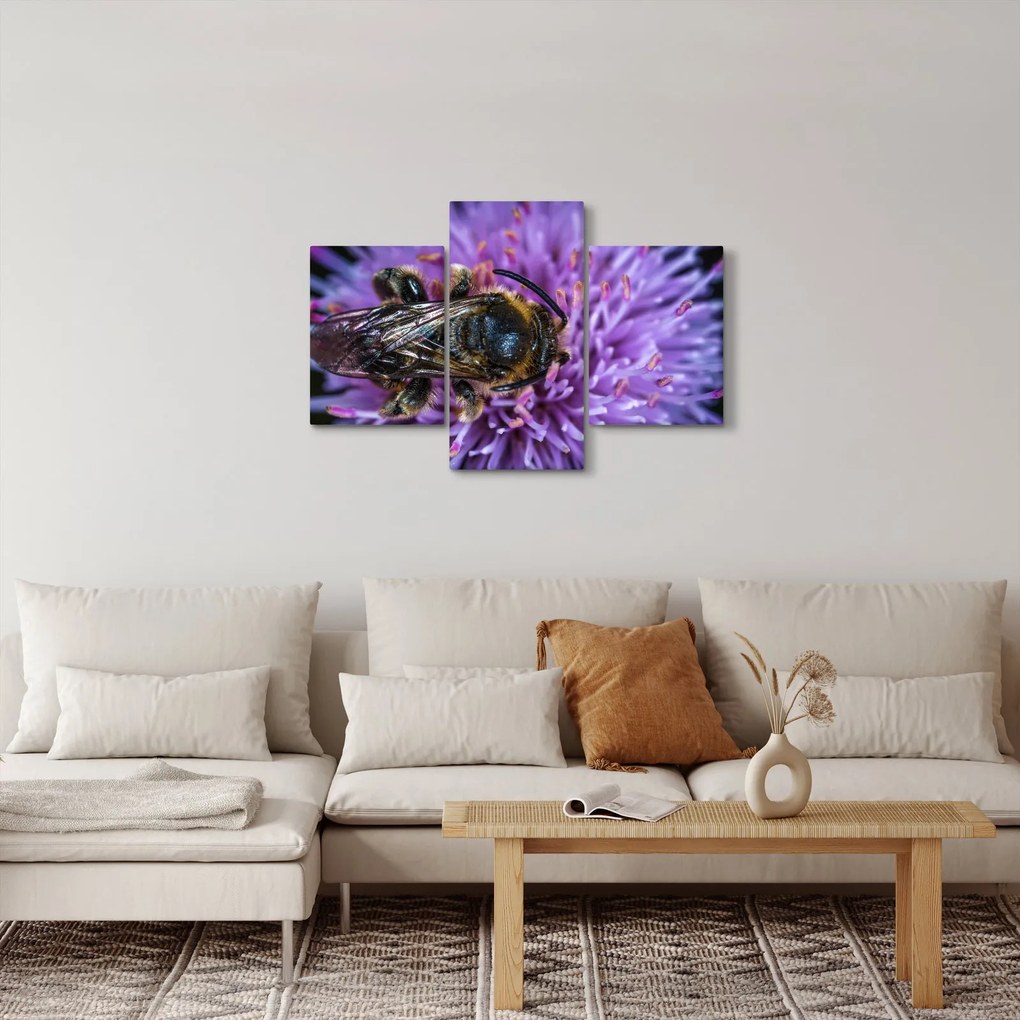 Tablou cu albina pe floare (90x60 cm)