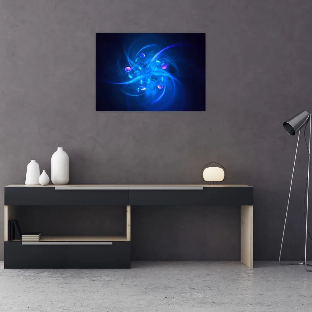 Tabloul modern cu abstracțiune albastră (70x50 cm)