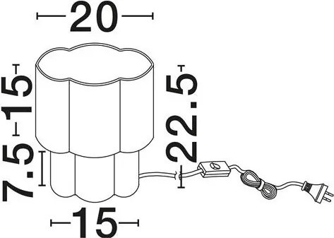 Veioza, Lampa de masa cu abajur textil gri BLOOSY
