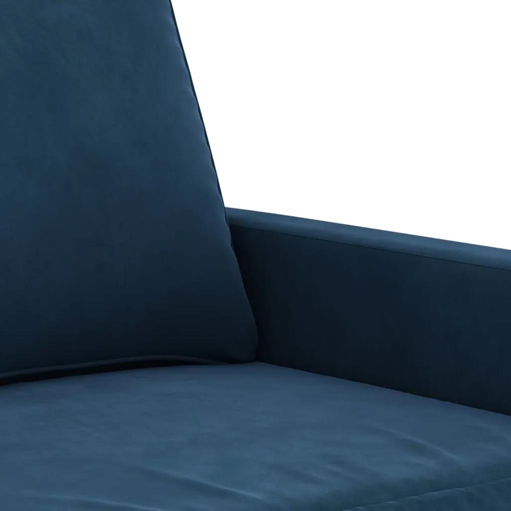 Canapea de o persoana, albastru, 60 cm, catifea Albastru, 78 x 77 x 80 cm
