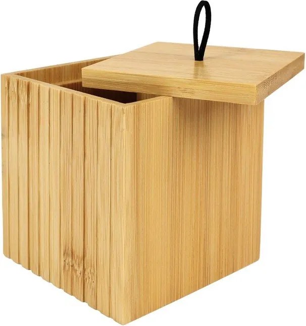 Organizator de baie în culoare naturală pentru dischete demachiante din bambus Hanoi – douceur d'intérieur