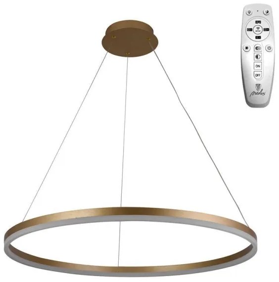 Brilagi - Lustra LED reglabilă CIRCLE, 55W/230V, 3000-6500K, auriu + telecomandă