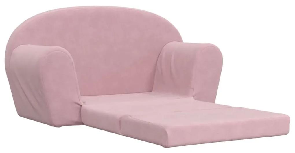 Canapea pentru copii cu 2 locuri, roz, plus moale