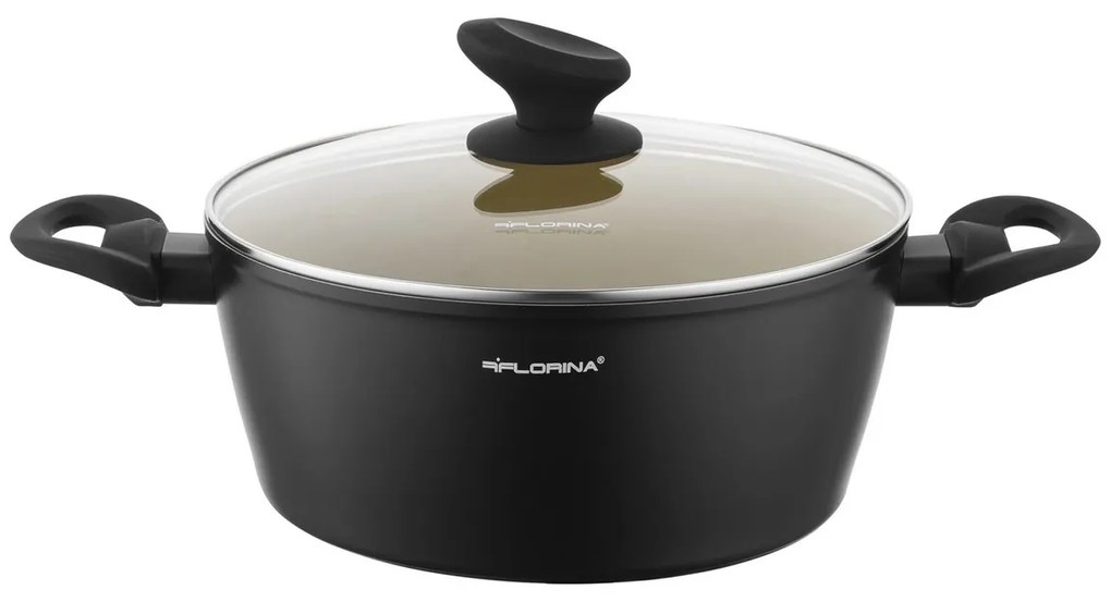 Florina Oală din aluminiu cu capac AmVegan byMateusz Gessler, 24 cm, 3,6 l