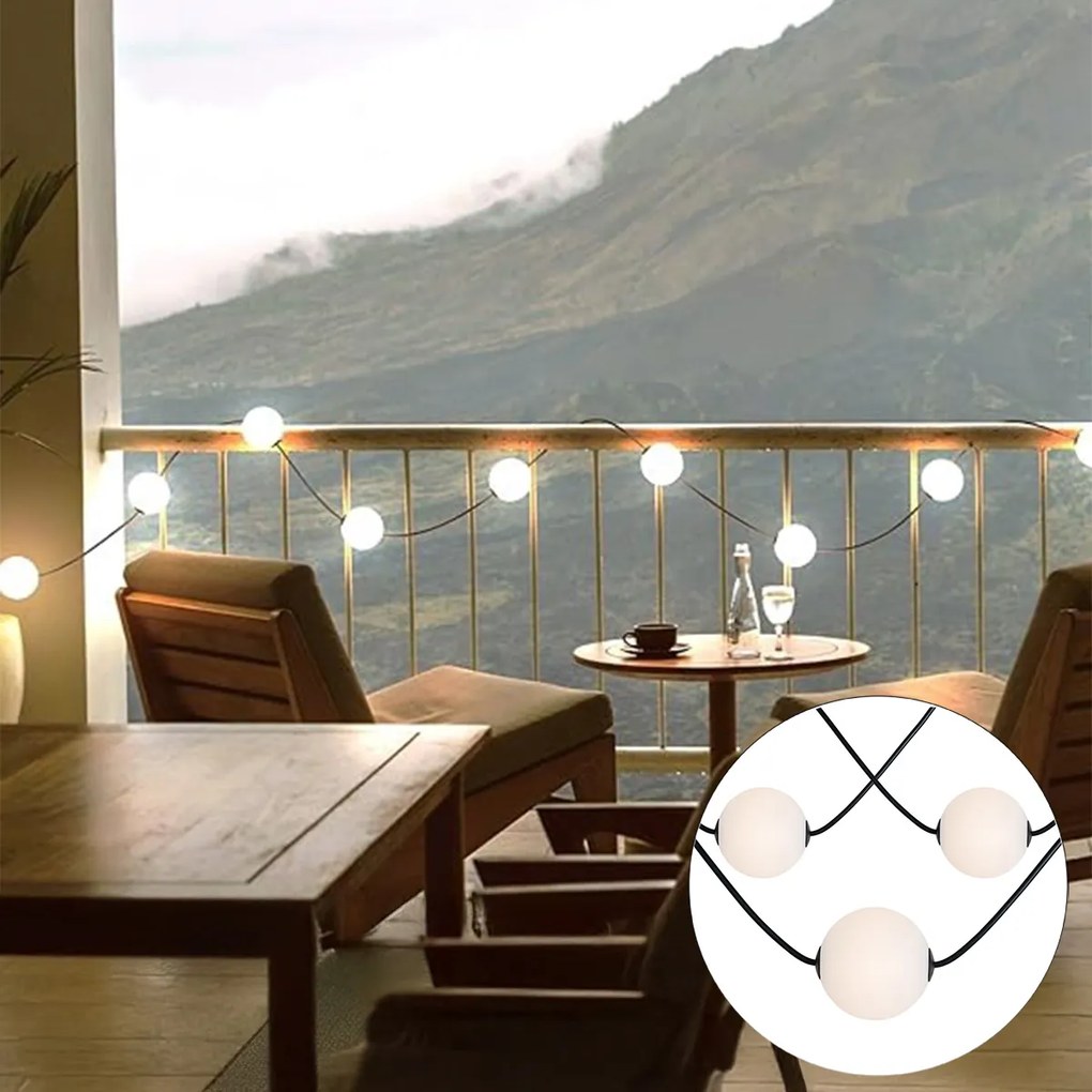 Ghirlandă luminoasă modernă de exterior 8M cu LED-uri 14 lumini - Malai