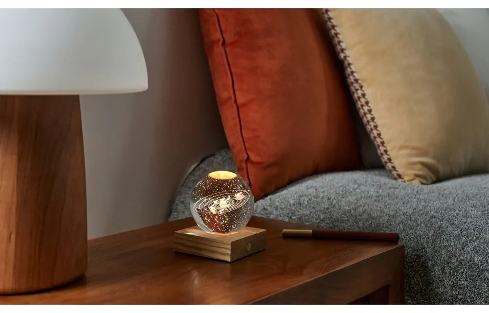 Decorațiune luminoasă maro închis cu USB Amber – Gingko