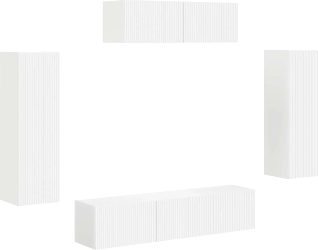 vidaXL Cabinet TV 5 pcs Alb