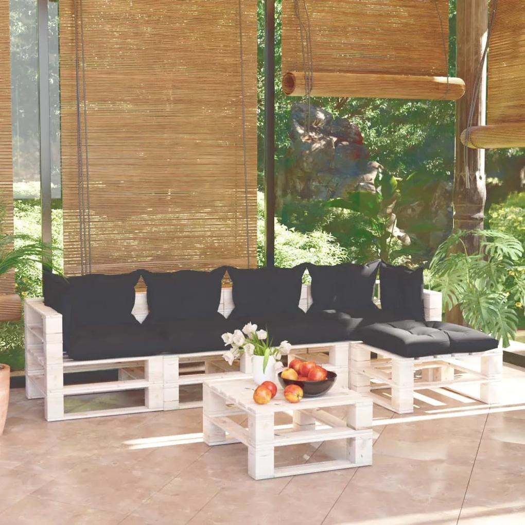 3066309 vidaXL Set mobilier grădină din paleți cu perne, 6 piese, lemn de pin
