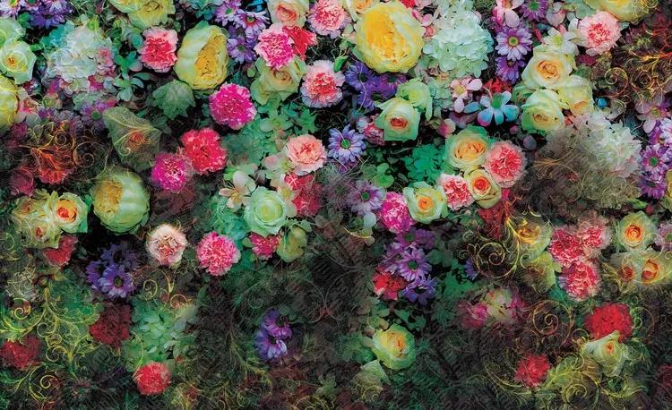 Flowers Colours Design Fototapet, (152.5 x 104 cm)