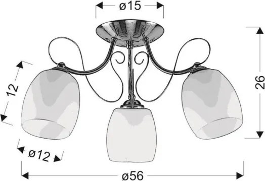 Lustră aplicată AMBA 3xE27/40W/230V
