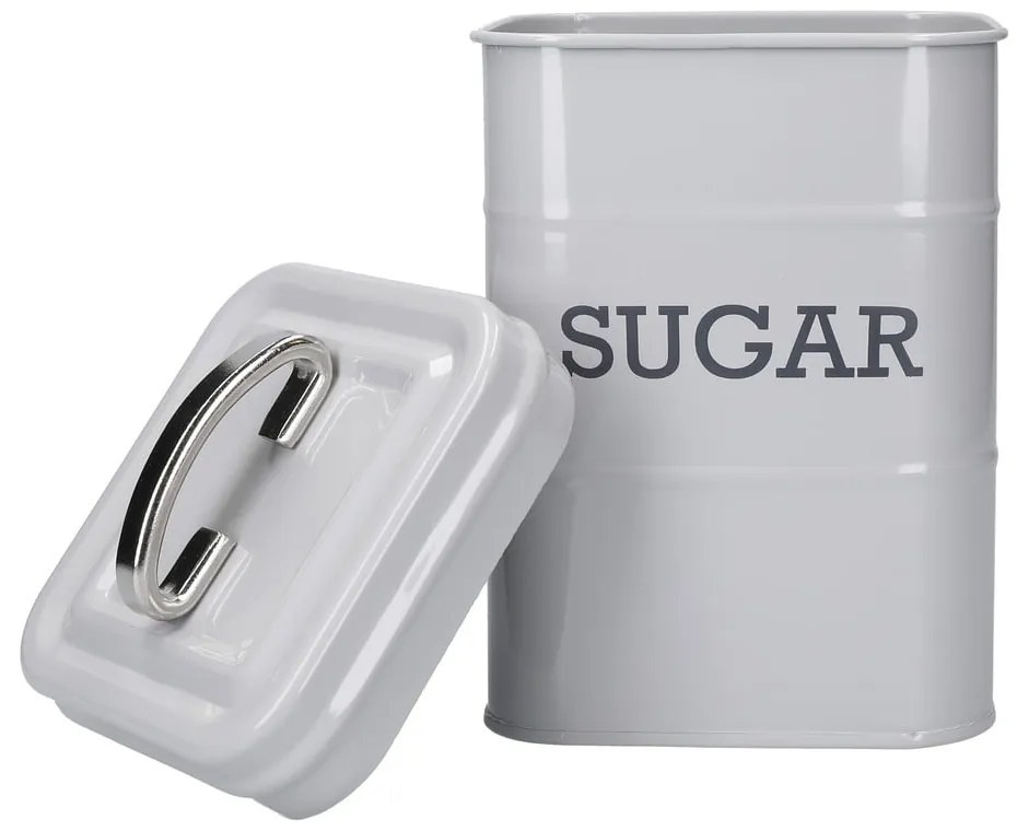 Cutie metalică pentru zahăr Kitchen Craft Nostalgia, gri, înălțime 17 cm