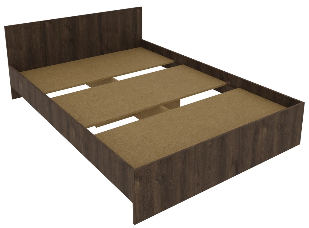 Pat Remi, 200 x 140 cm, saltea spuma inclusa, Stejar Bronz