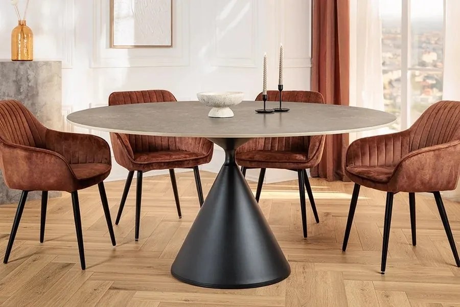 Masa rotunda SIGNATURE 135cm ceramica gri