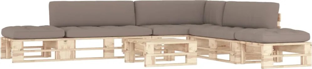 vidaXL Set mobilier de grădină cu perne, 6 piese, lemn pin tratat
