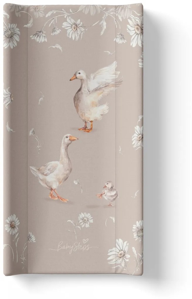 Saltea de infasat cu spate intarit si margini de protectie 50x80 cm, Goose Family