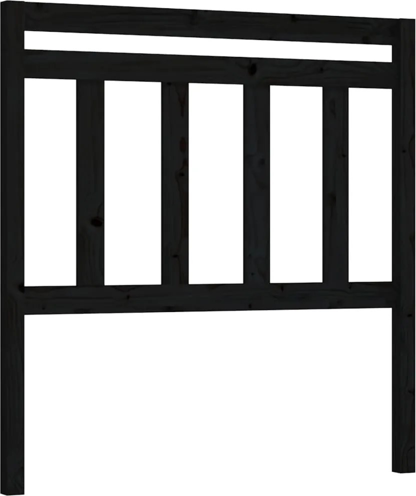 vidaXL Tăblie de pat, negru, 96x4x100 cm, lemn masiv de pin