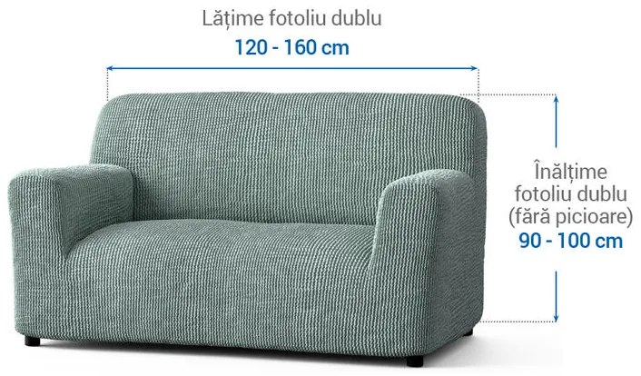 Huse bielastice COSTINA mentă fotoliu dublu (l. 120 - 160 cm)