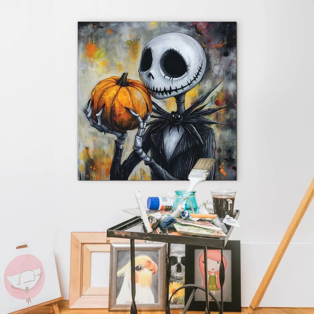 DUBLEZ | Tablou din lemn inspirat din film - Jack Skellington