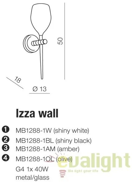 Aplica de perete moderna Izza white