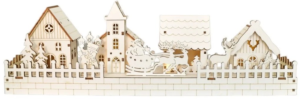 Decorațiuni luminoase de Crăciun Satul înzăpezit,40 x 13 x 8 cm, LED