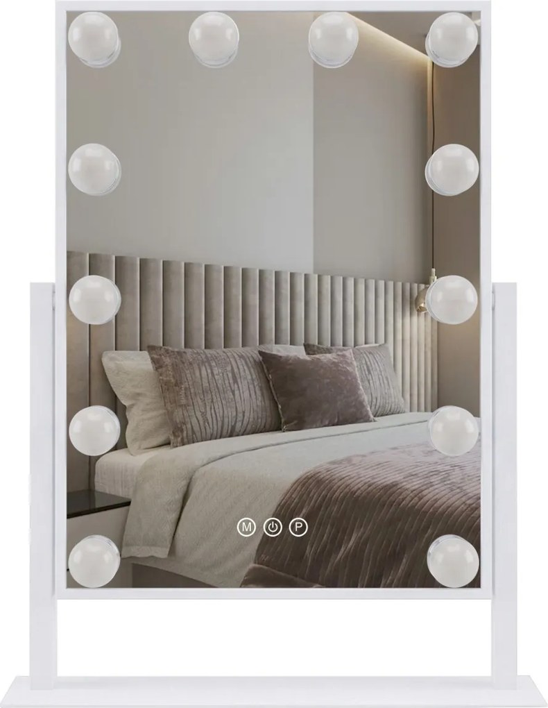Oglindă LED HOLLYWOOD White 30x40