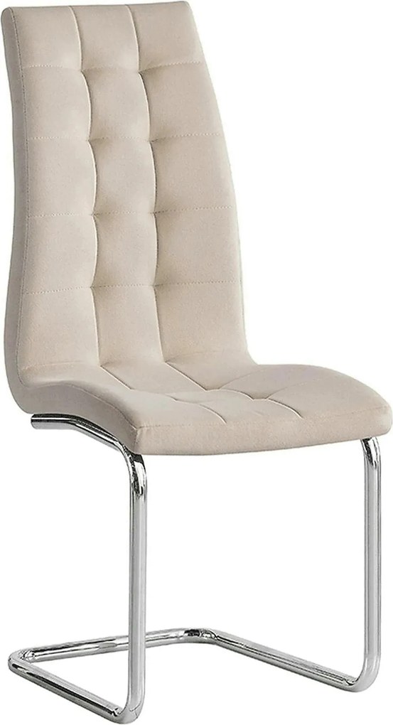 Scaun SALOMA NEW, stofa catifelata/metal, bej, 42x56,5x105 cm