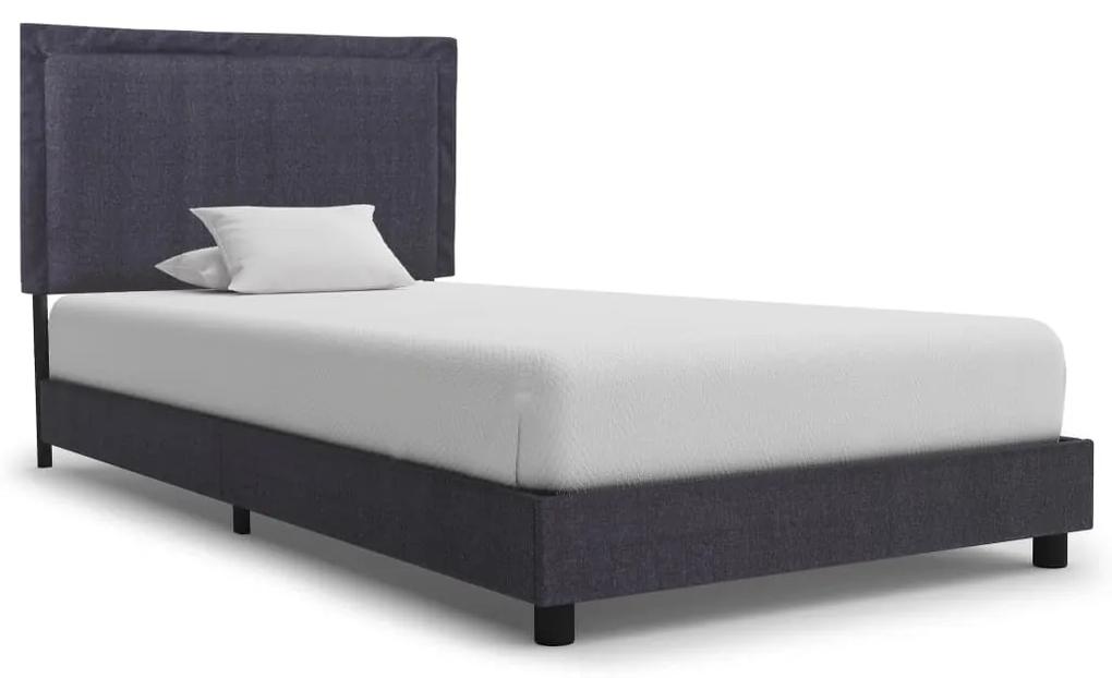 280981 vidaXL Cadru de pat, gri închis, 90 x 200 cm, material textil