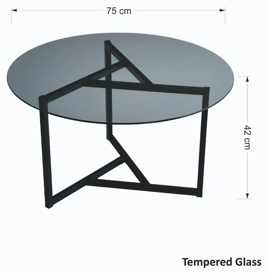 Măsuță de cafea neagră rotundă ø 75 cm Trio – Neostill