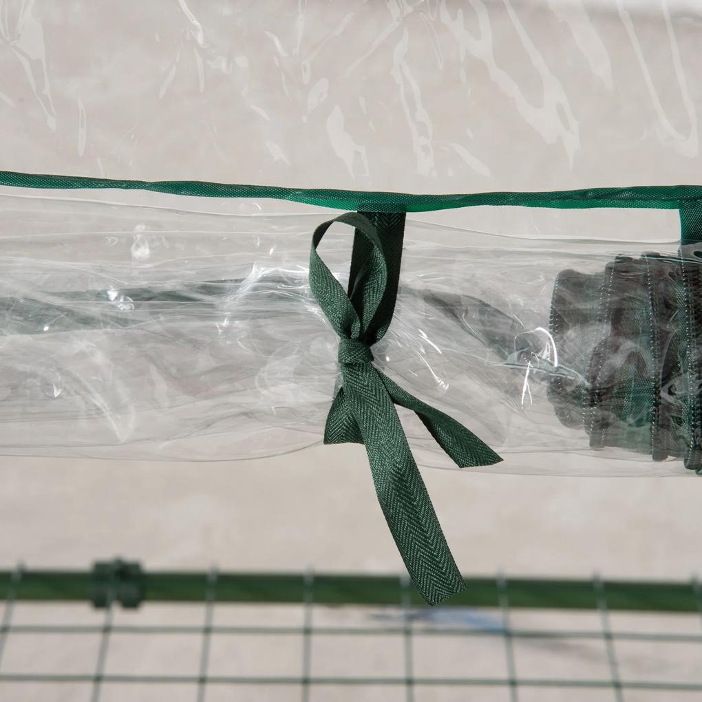 Outsunny Mini-Seră Portabilă cu Înveliș Plastic și Cadru Metalic, 3 Rafturi, Ușă cu Fermoar, 69x49x125 cm, Transparent | Aosom Romania