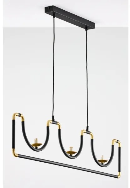 Lustră pe cablu Jupiter 1990 HANZA 3xG9/10W/230V negru/auriu