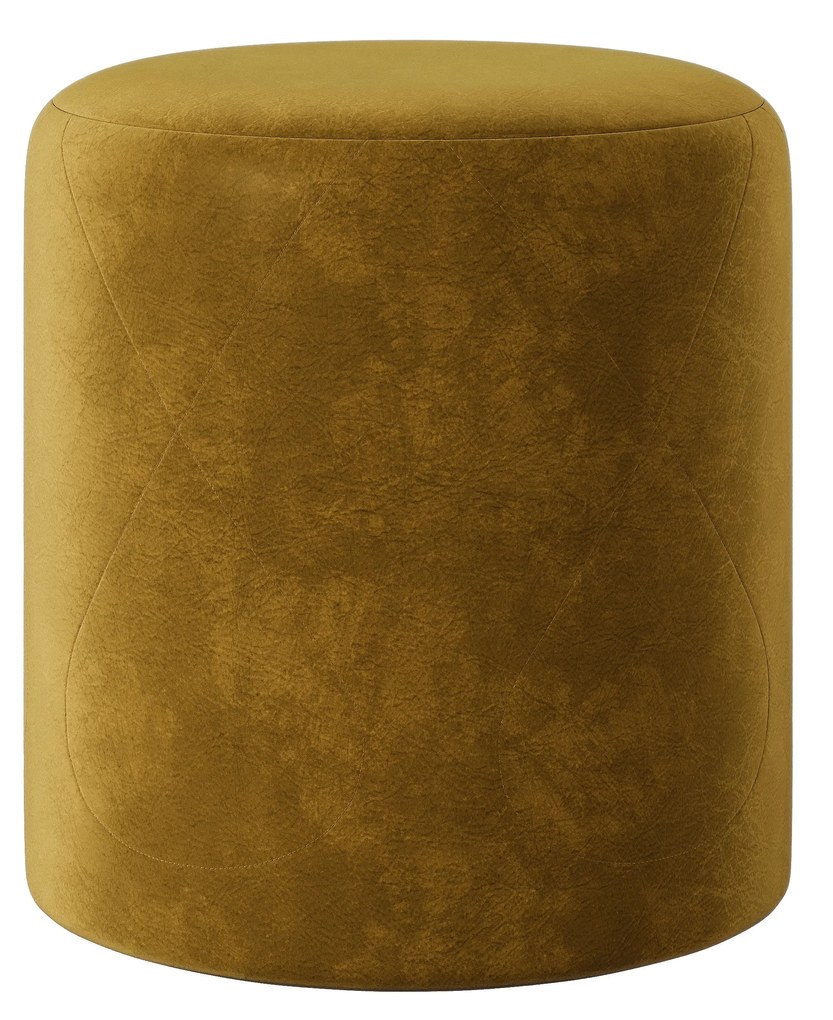 Taburet Tapitat Mali, Ocru, Stofa, L 41 x l 41 x H 45 cm