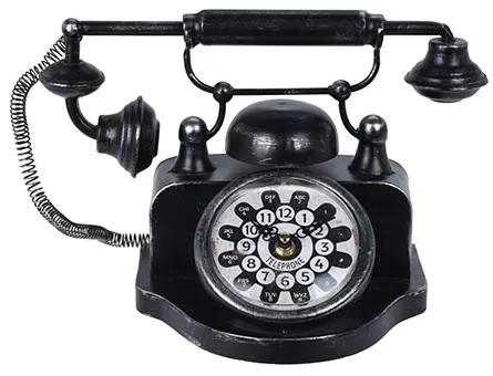 Ceas Vintage Phone din metal, negru, 31x17x20cm
