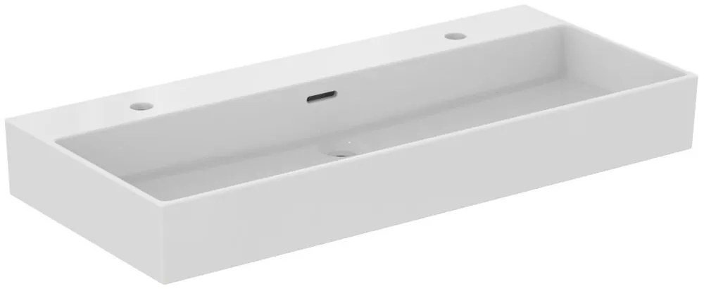 Lavoar suspendat Ideal Standard Atelier Extra alb lucios cu 2 orificii baterie si preaplin 100 cm montare pe mobilier