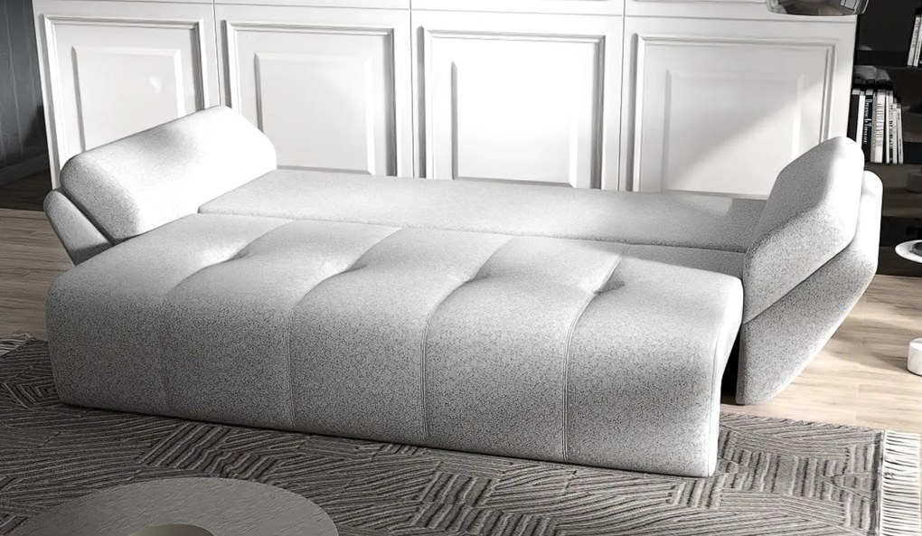 Canapea extensibilă dumonde cu ladă de depozitare si sezut confortabil din spuma high-density, Berlin Euphoria Dove 250x100 cm