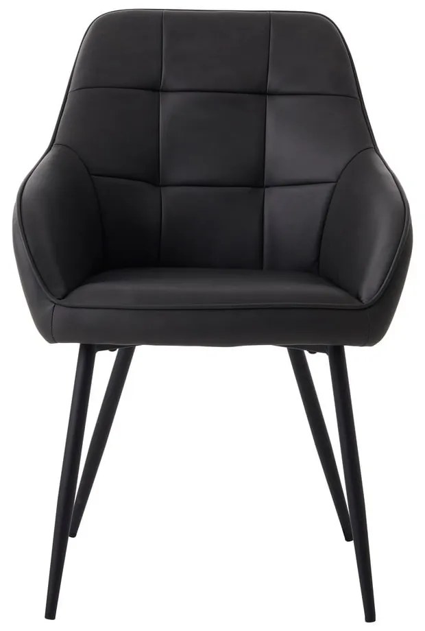 Set de scaune de sufragerie gri închis cu cotiere 2 buc. tapițat Nolan Square – Unique Furniture