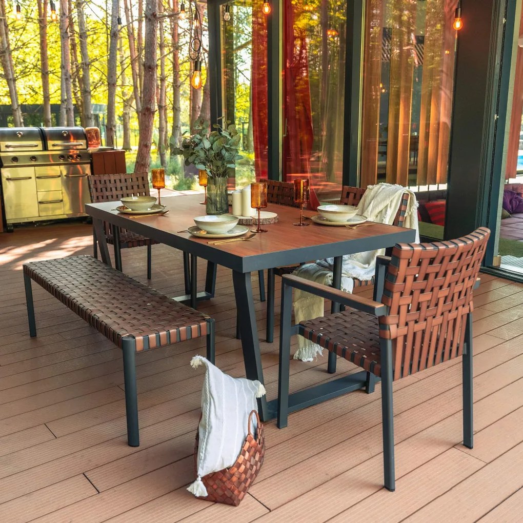 Set de mobilier de grădină TEXAS cu bancă și masă mare