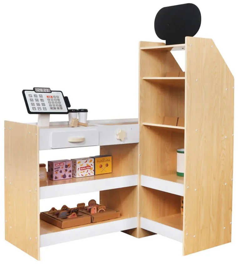 Supermarket de jucarie din lemn cu accesorii