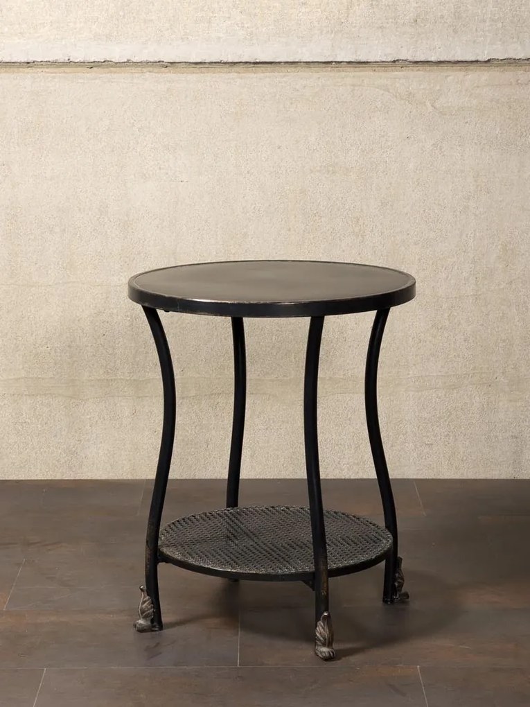 Masuta laterala, din metal, cu aspect vintage, Henri