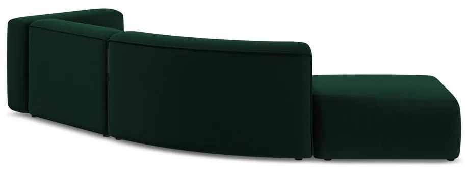 Șezlong verde închis cu tapițerie din catifea (cu colț pe partea stângă) Ekahi – Makamii