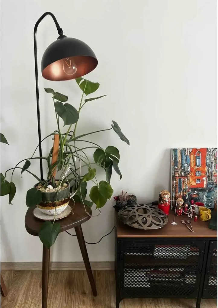 Masuta cu lampadar Decora Homs, negru,Seria lx, 40004